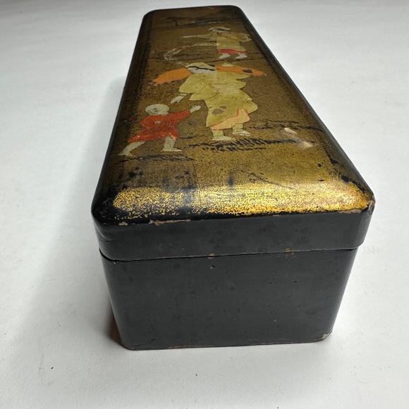 Antique Japanese Lacquer Gold Taka-maki-e Wood Letter Document Box Tokugawa Edo - Picture 4 of 10
